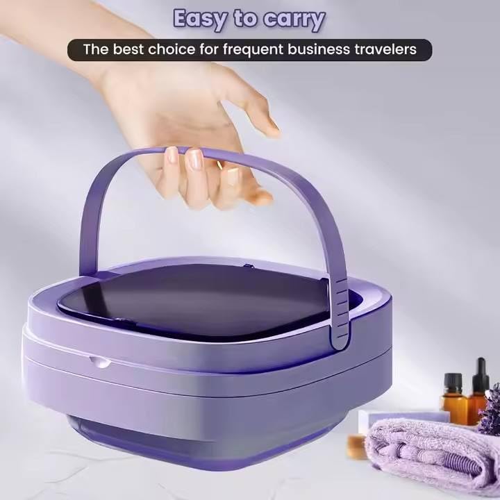 HexaGrabs™ Semi-Automatic Foldable Mini Washing Machine with Dryer!