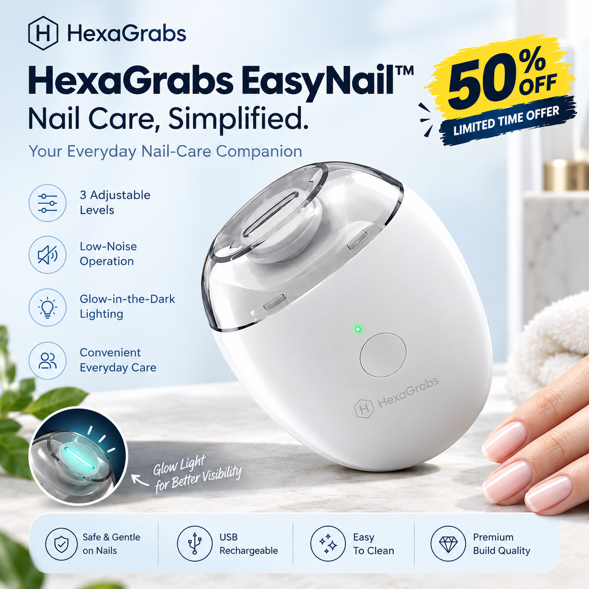 Nail Care, Simplified- HexaGrabs EasyNail™