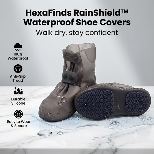 Keep Your Shoes Dry. Every Time. HexaFinds RainShield™ Waterproof Silicone Shoe Covers