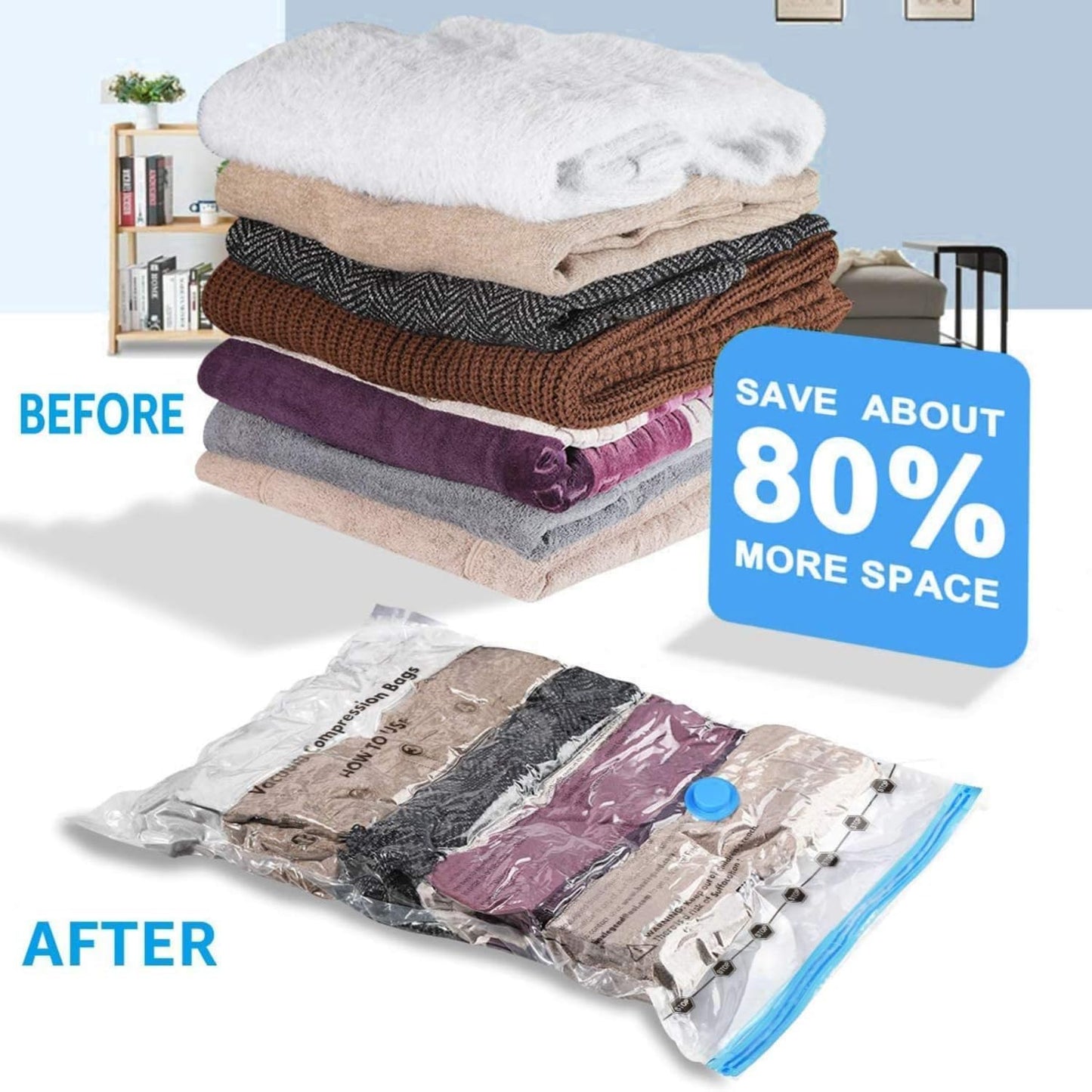 HexaSpace™ Vacuum Storage Bags - Reusable