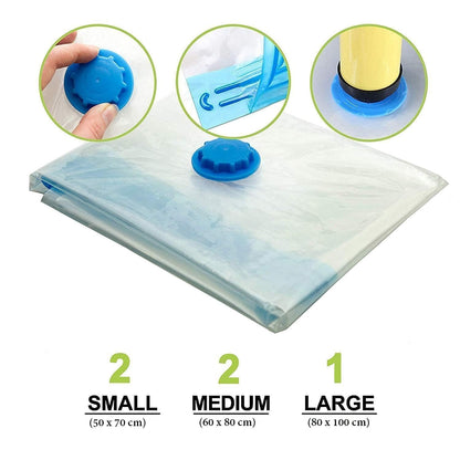 HexaSpace™ Vacuum Storage Bags - Reusable