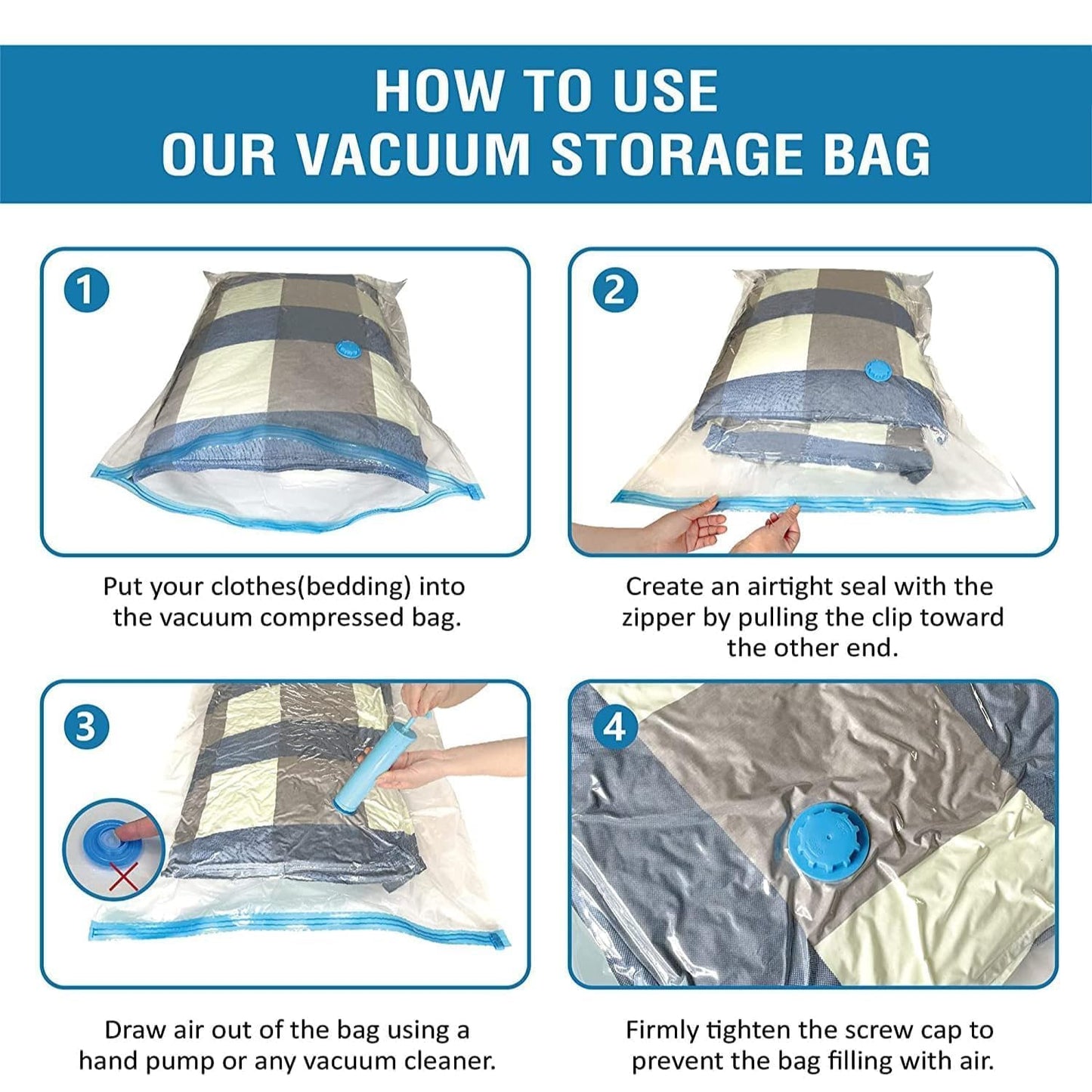 HexaSpace™ Vacuum Storage Bags - Reusable