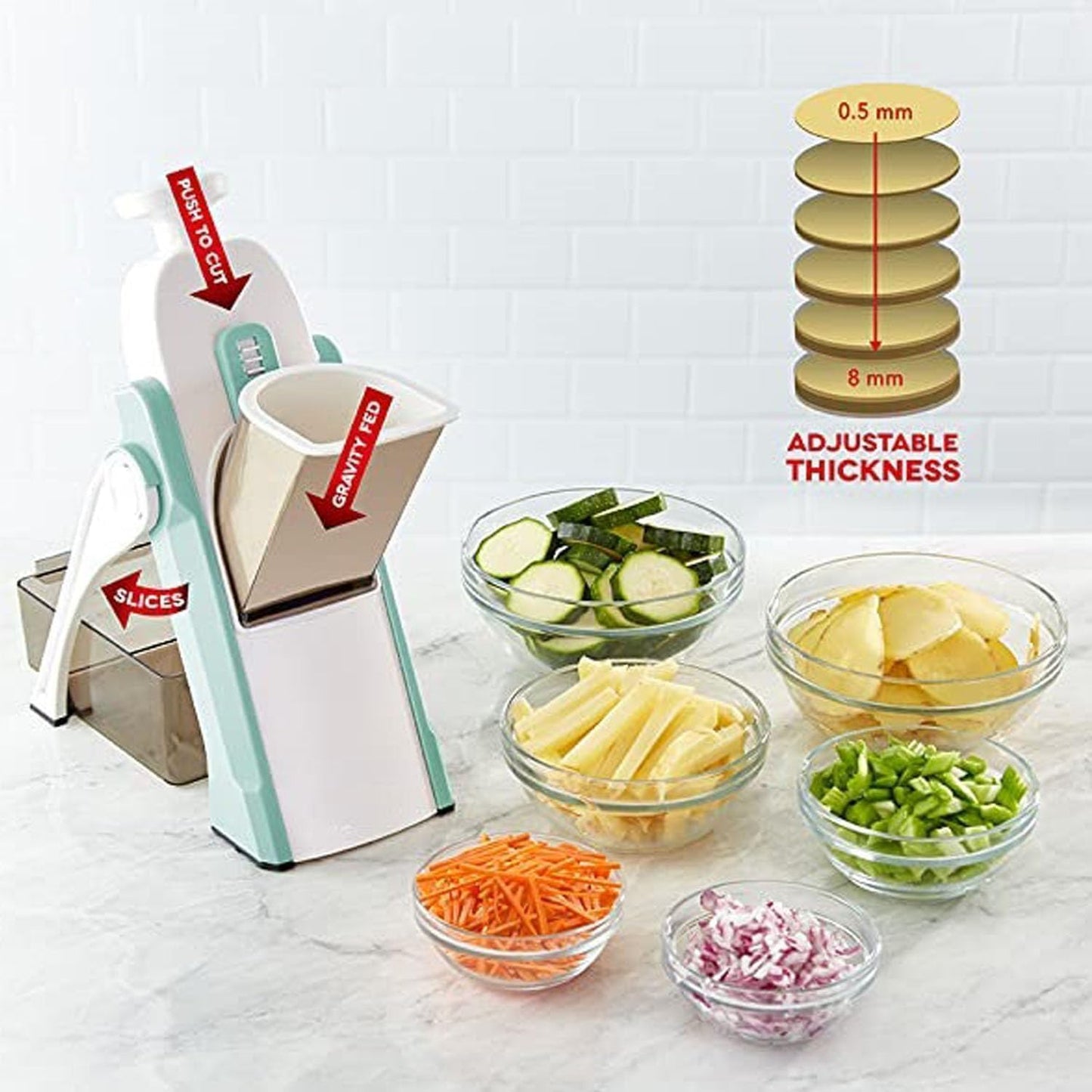 HexaGrabs SlicePro™ 5-in-1 Mandoline Slicer