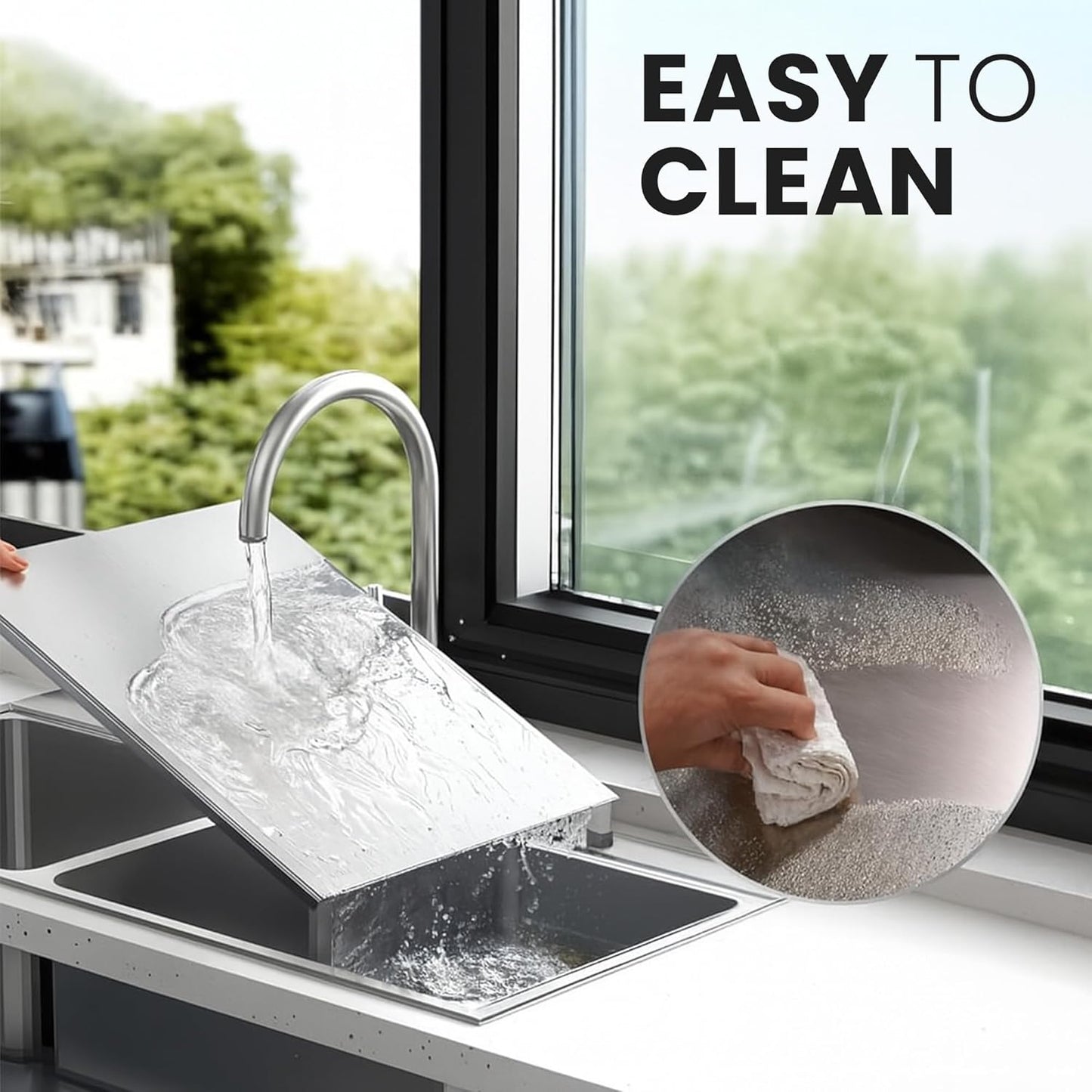 HexaGrabs™ HygienePro Steel Cutting Board – Cut, Clean. Stay Safe!