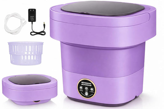 HexaGrabs™ Semi-Automatic Foldable Mini Washing Machine with Dryer!