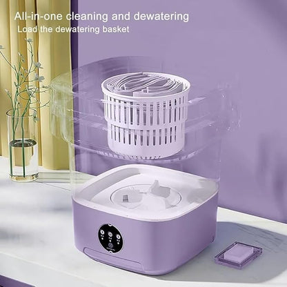 HexaGrabs™ Semi-Automatic Foldable Mini Washing Machine with Dryer!